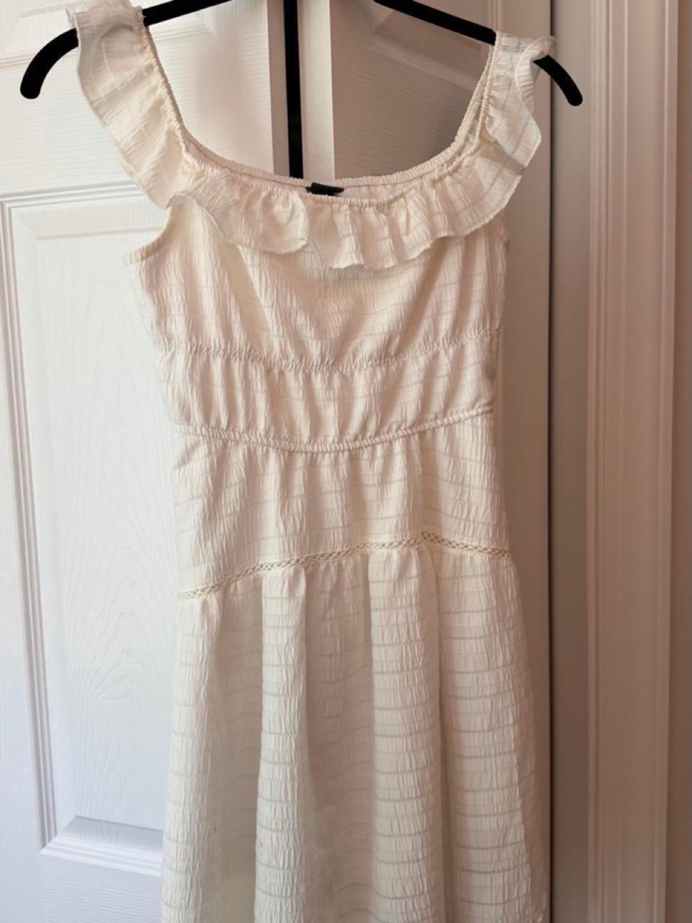 2 Pack Bundle White and Black Ruffle Midi Dress